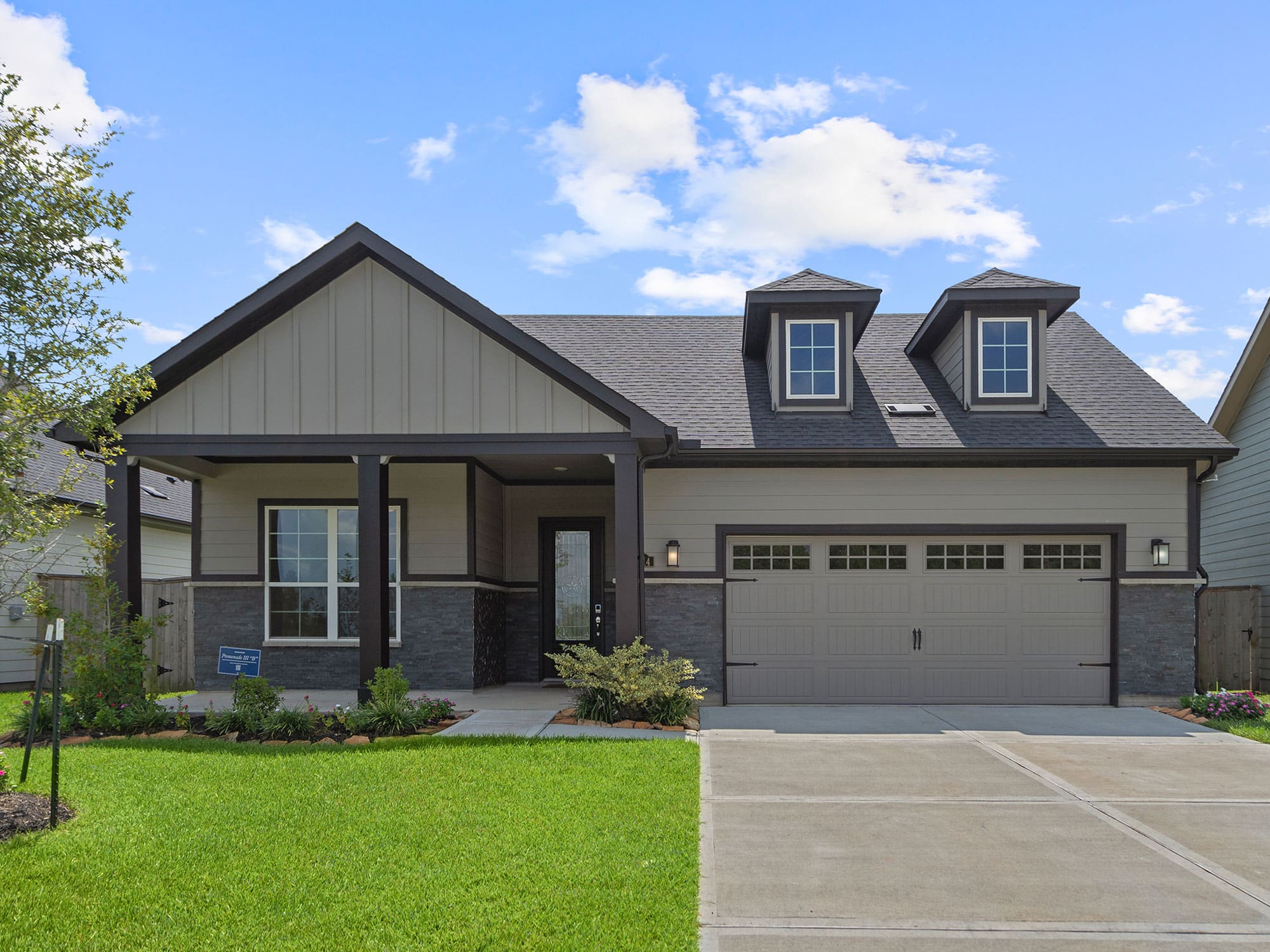 Exterior of 1214 Hidden Oaks Dr, a Promenade III home at Winfrey Estates