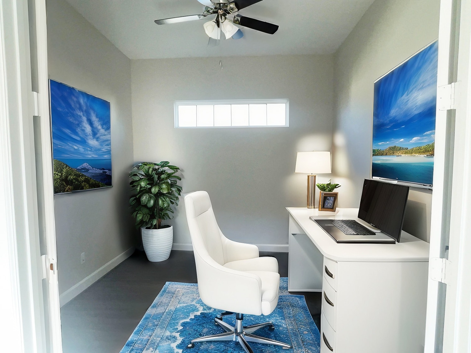 Portico flex room with desk and accent chair at 1306 Hidden Oaks Dr
